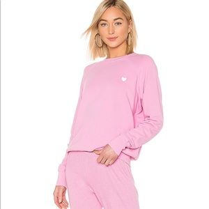 Spiritual gangster “you are more than enough” heart sweatshirt in sunset pink